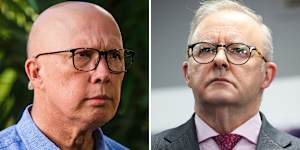 Peter Dutton and Anthony Albanese on the campaign trail.