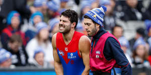 Christian Petracca was in immediate pain after the collision,but returned to the field before his condition deteriorated further.