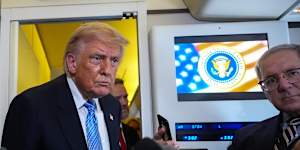 President Donald Trump answered questions on board Air Force One following his high-stakes meeting with Chinese President Xi Jinping.