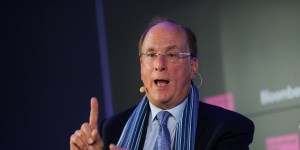 BlackRock CEO Larry Fink. The money manager announced it grew its assets under management by 12 per cent to $US7.81 trillion ($10.9 trillion) in the third quarter from a year earlier.