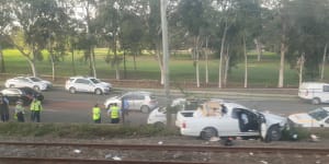 Ute crash onto train corridor causes delays,bus breakdown forces commuters to walk