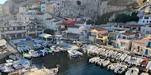 Vallon des Auffres,a small traditional fishing harbour in Marseille.