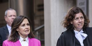 Lisa Wilkinson arriving at the Federal Court in December last year with her barrister,Sue Chrysanthou,SC.