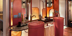 Splash of bathroom colour. 