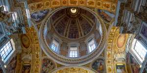 The vault and dome over the Sistine chapel of the Santa Maria Maggiore Basilica.