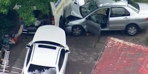 The scene of the crash at Carlingford on Thursday morning.