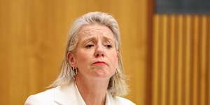 Senator Bridget McKenzie at an estimates hearing on Monday.