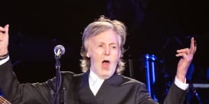 Paul McCartney in concert at Allianz Stadium last night. 