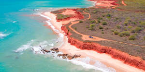 The red-ochre cliffs at James Price Point.