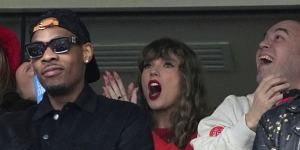 Taylor Swift in the stands to cheer on the Chiefs.
