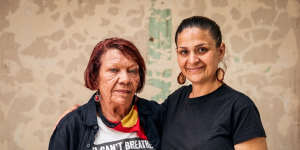 Leetona Dungay,mother of David Dungay who died in custody at Long Bay Jail,with Karina Hogan.