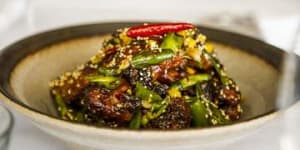 Smoky,sweet,salty and sticky:Pork Ribs with jackfruit and pickled green chilli.