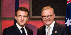 Anthony Albanese meets with French president Emmanuel Macron on the sidelines of the G20 summit.