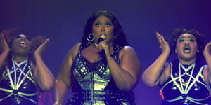 Lizzo performing at Melbourne’s Rod Laver Arena last month.