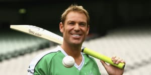 Shane Warne poses for photos after speaking to the media during a Melbourne Stars Twenty20 Big Bash League announcement at Melbourne Cricket Ground on November 8,2011 in Melbourne,Australia. 