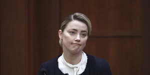 Actor Amber Heard takes the stand in Fairfax County Circuit Court on Thursday.