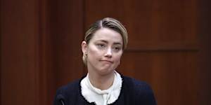 Actor Amber Heard takes the stand in Fairfax County Circuit Court on Thursday.