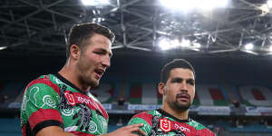 Sam Burgess and Cody Walker during their playing days back in 2019.