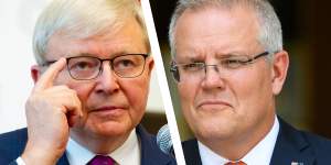 'For God's sake':Rudd says PM unfit for job after Liberal Party bushfire ad