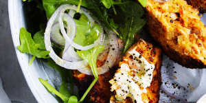 Sweet potato and salmon cakes