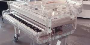 An acrylic see-through piano made by Crystal Music and costing anywhere from $US175,000 to $US 1million.