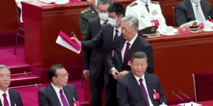Manhandled and erased:Confusion surrounds Hu’s ignominious exit from Xi’s stage