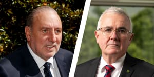 Hillsong Founder Brian Houston (left) “treated private jets like Ubers” according to independent MP Andrew Wilkie (right).