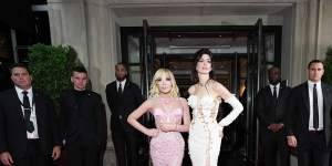Donatella Versace and Anne Hathaway for the 2023 Met Gala in New York City. 