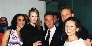 Nicole Kidman at the official opening of the Palace Verona in 1996 with Palace Cinemas founder Antonio Zeccola and his daughter Stephanie Zeccola.