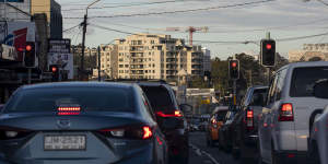Peakhour traffic in Western Sydney.