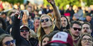 Music fans at the Pandemonium Music Festival in Scoresby on Saturday.