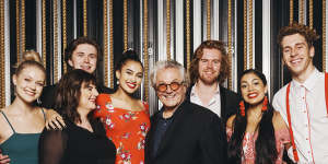 George Miller and NIDA director Kate Cherry after the filmmaker talked to students about his career this week. 
