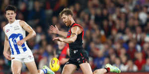 Dyson Heppell on the run for the Bombers.