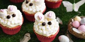 Easter bunny cupcakes.