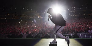 Big bowl of Eminem:Rap god serves up stadium crowd a lyrical treat