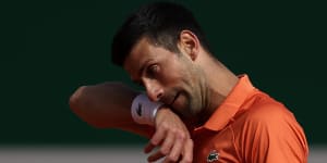 ‘I was hanging on the ropes’:Underdone Djokovic drops serve nine times,out of Monte Carlo