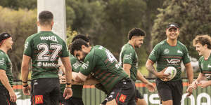 Latrell Mitchell at training on Tuesday.