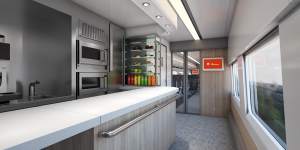 An artist’s impression of the buffet facilities in the new regional trains.