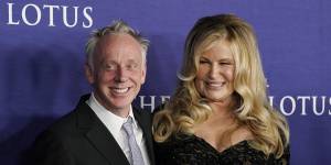 Mike White (left),the creator,director and writer of “The White Lotus,” and Jennifer Coolidge (right) at the Season 2 premiere of the HBO series.
