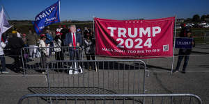 Trump supporters at a campaign rally at Arnold Palmer Regional Airport in Latrobe,Pennsylvania.