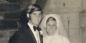 Chris and Lynette Dawson at their wedding in 1970. He killed her in 1982.