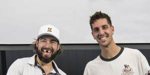 Drew Doughty of the LA Kings meets up with Thanasi Kokkinakis ahead of the NHL Global series to be played at Rod Laver Arena this weekend.