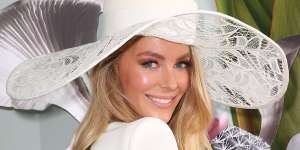 Jennifer Hawkins defended Donald Trump during her Derby Day appearance.