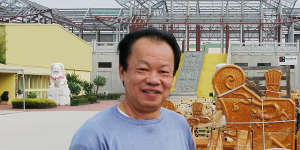 Bright Moon Buddhist Society president Vinh Loi Ly in 2008 as the temple was under construction.