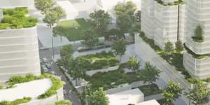 An indicative render of the proposed Woolloongabba priority development area.