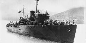 HMAS Armidale,which was sunk by Japanese bombers off the coast of Timor on December 1,1942. 