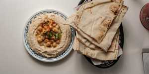 Thick and creamy hummus with Lebanese flatbread.