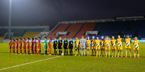 The match was played in front of an empty stadium in Vietnam.