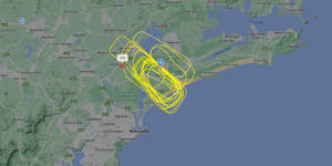 A plane is circling Newcastle Airport after an equipment failure.