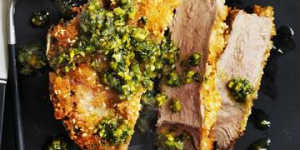 Neil Perry's pistachio-crumbed veal.